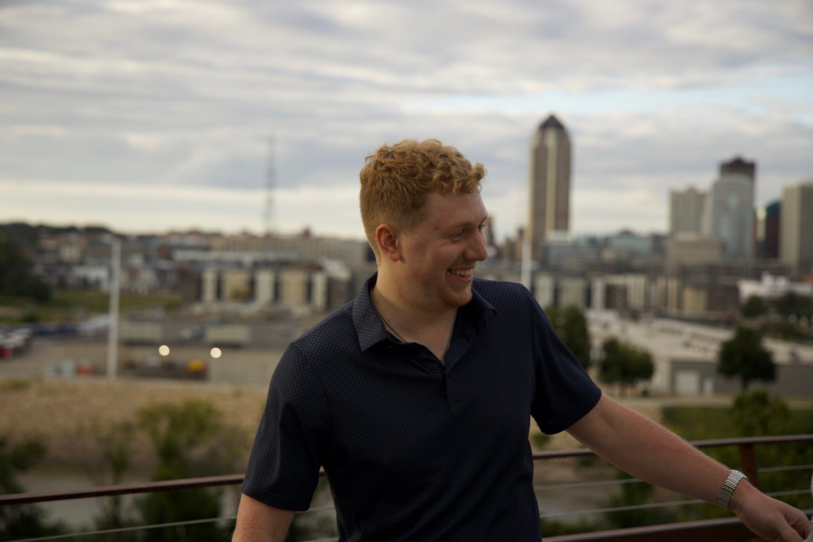 Noah Heuton Noah standing while overlooking Des Moines